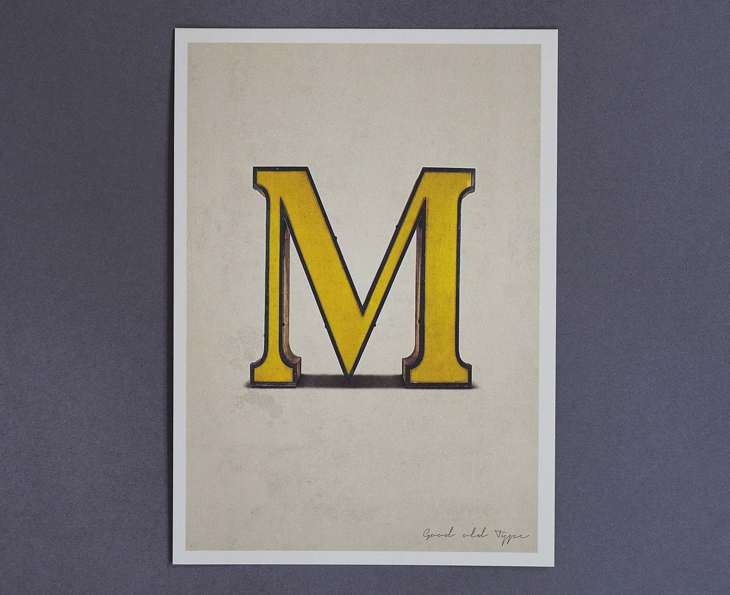 Letter M Salvaged Signage postcard