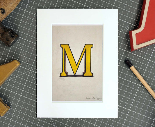 Letter M Salvaged Signage postcard