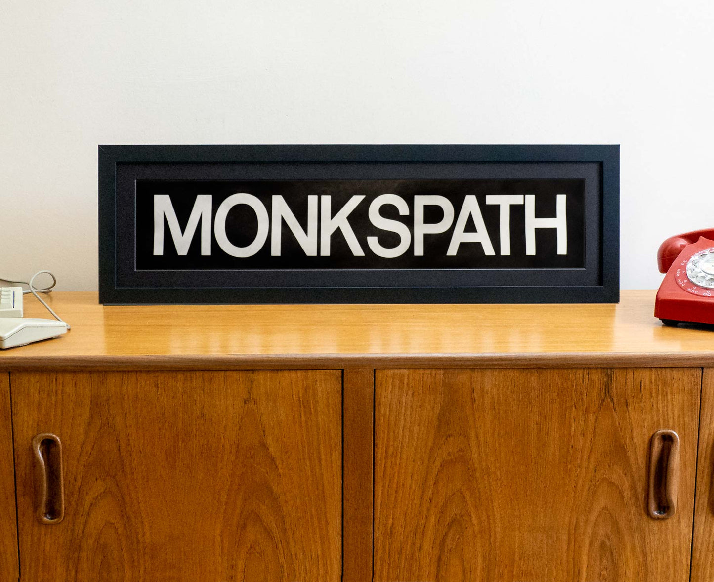 Monkspath 1990s framed original bus blind