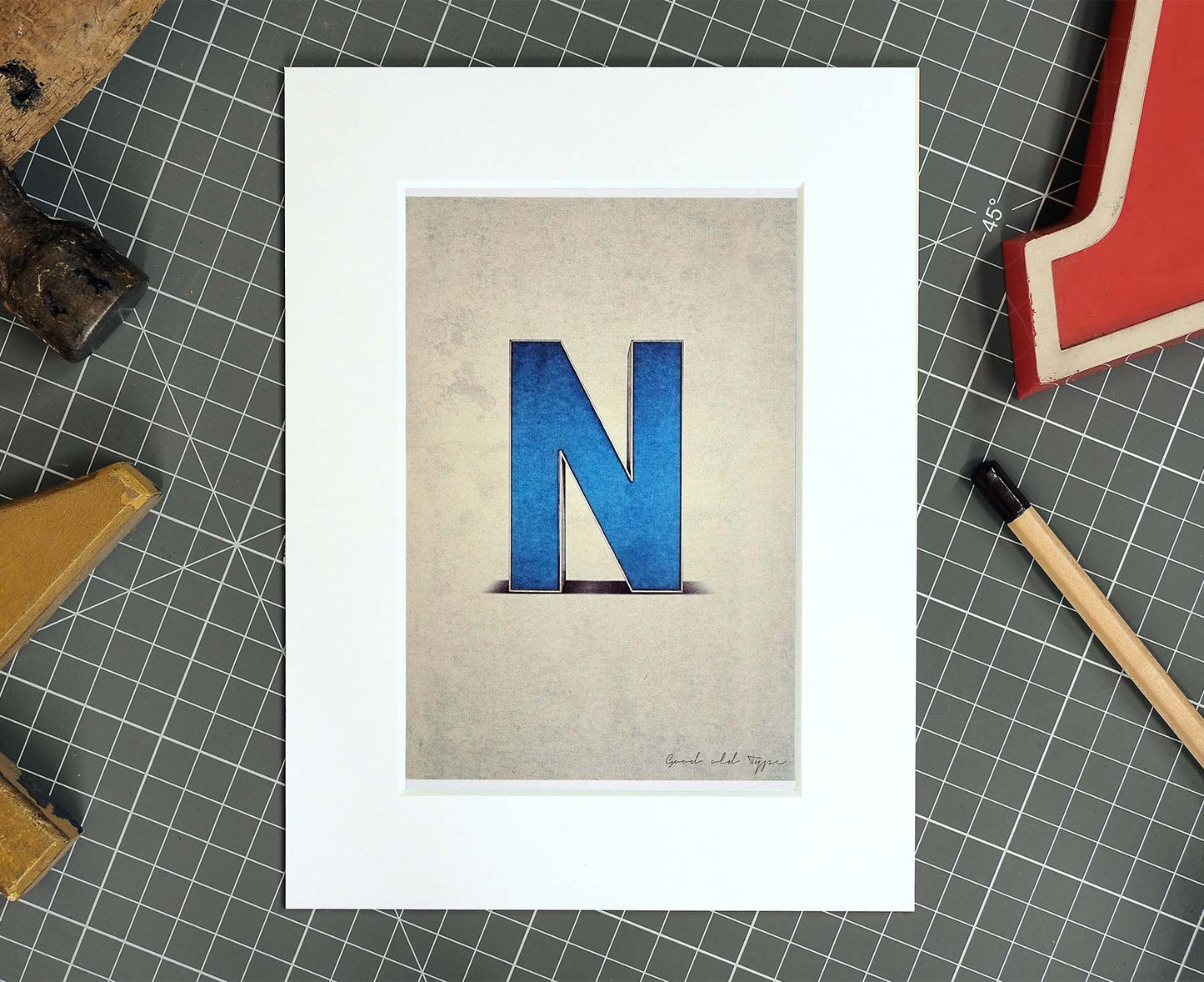 Letter N Salvaged Signage postcard