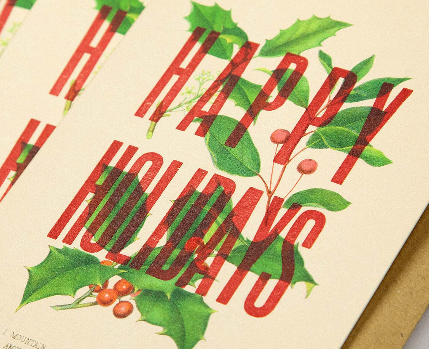 Happy Holidays Handmade Letterpress Christmas Card