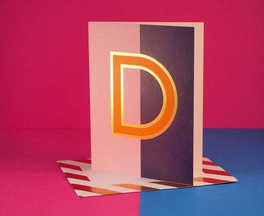 Nixie D foiled letter card