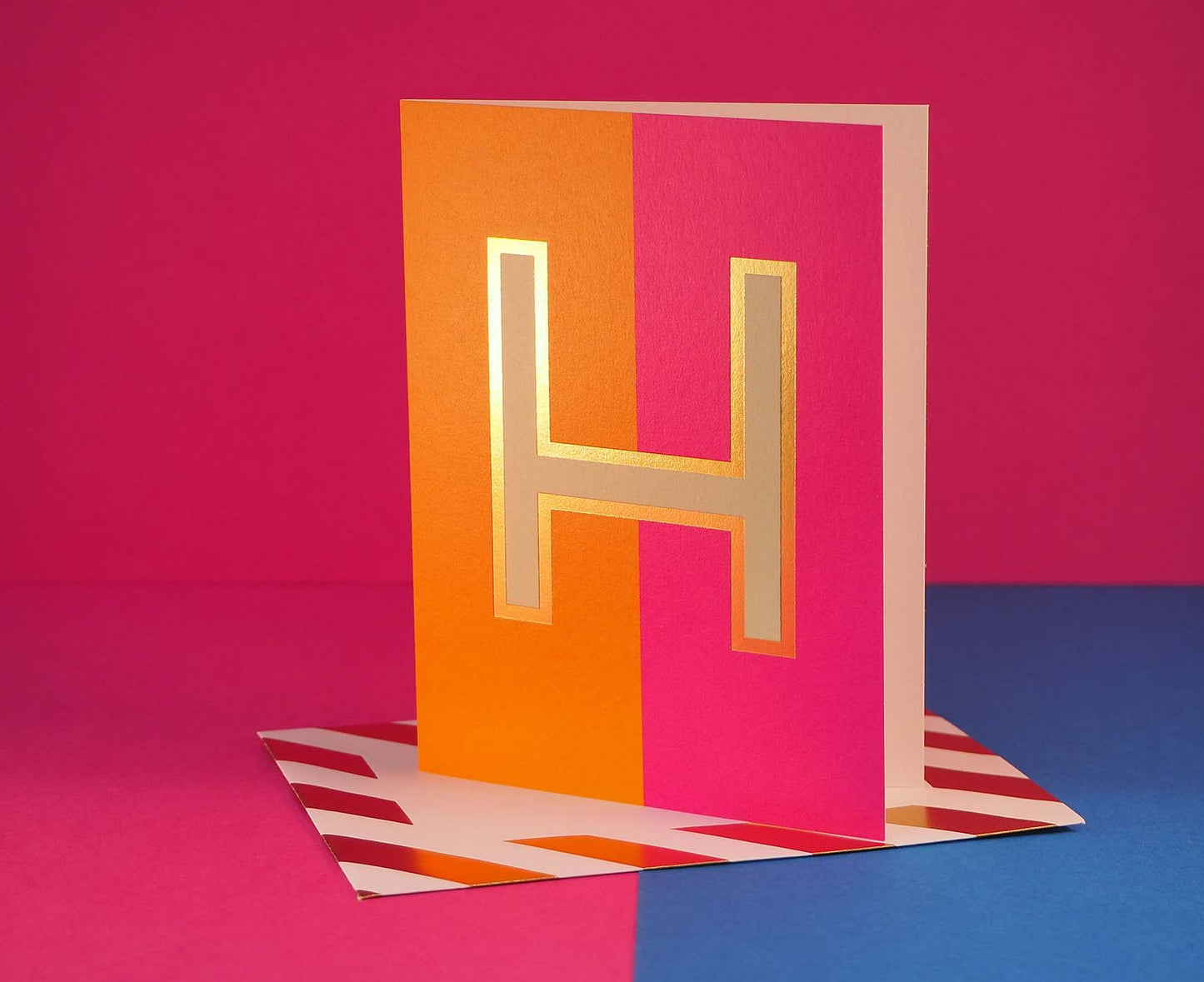 Nixie H foiled letter card