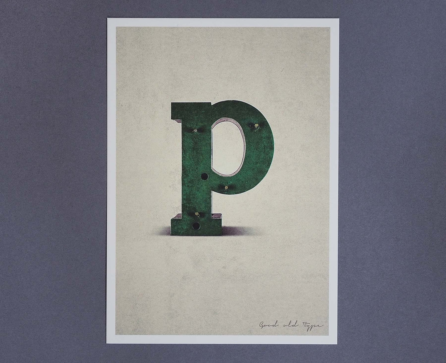 Letter P Salvaged Signage postcard
