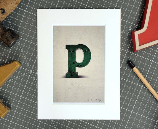 Letter P Salvaged Signage postcard