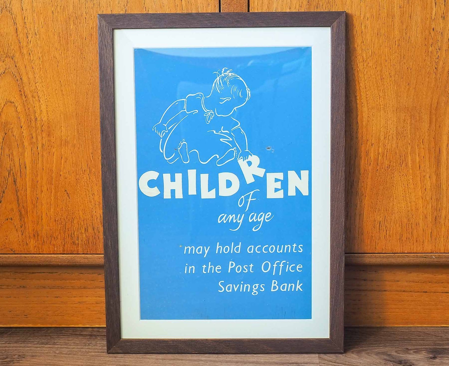 Post Office Children's Framed 1960s Vintage Promotional Card