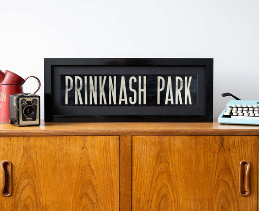 Prinknash Park 1960s framed bus blind
