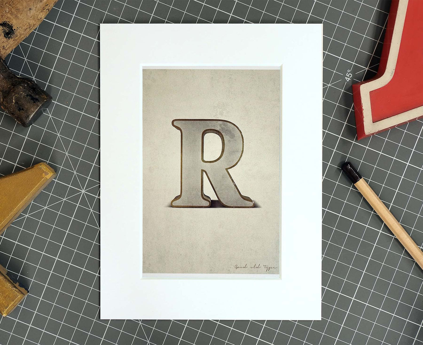 Letter R Salvaged Signage postcard