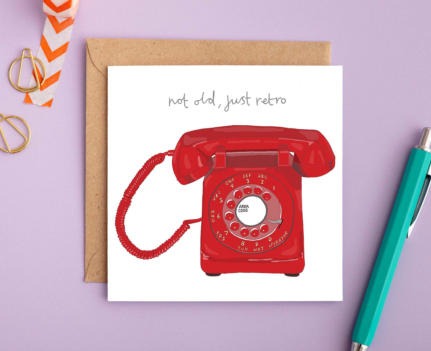 Not Old, Just Retro Rotary Phone Birthday Card