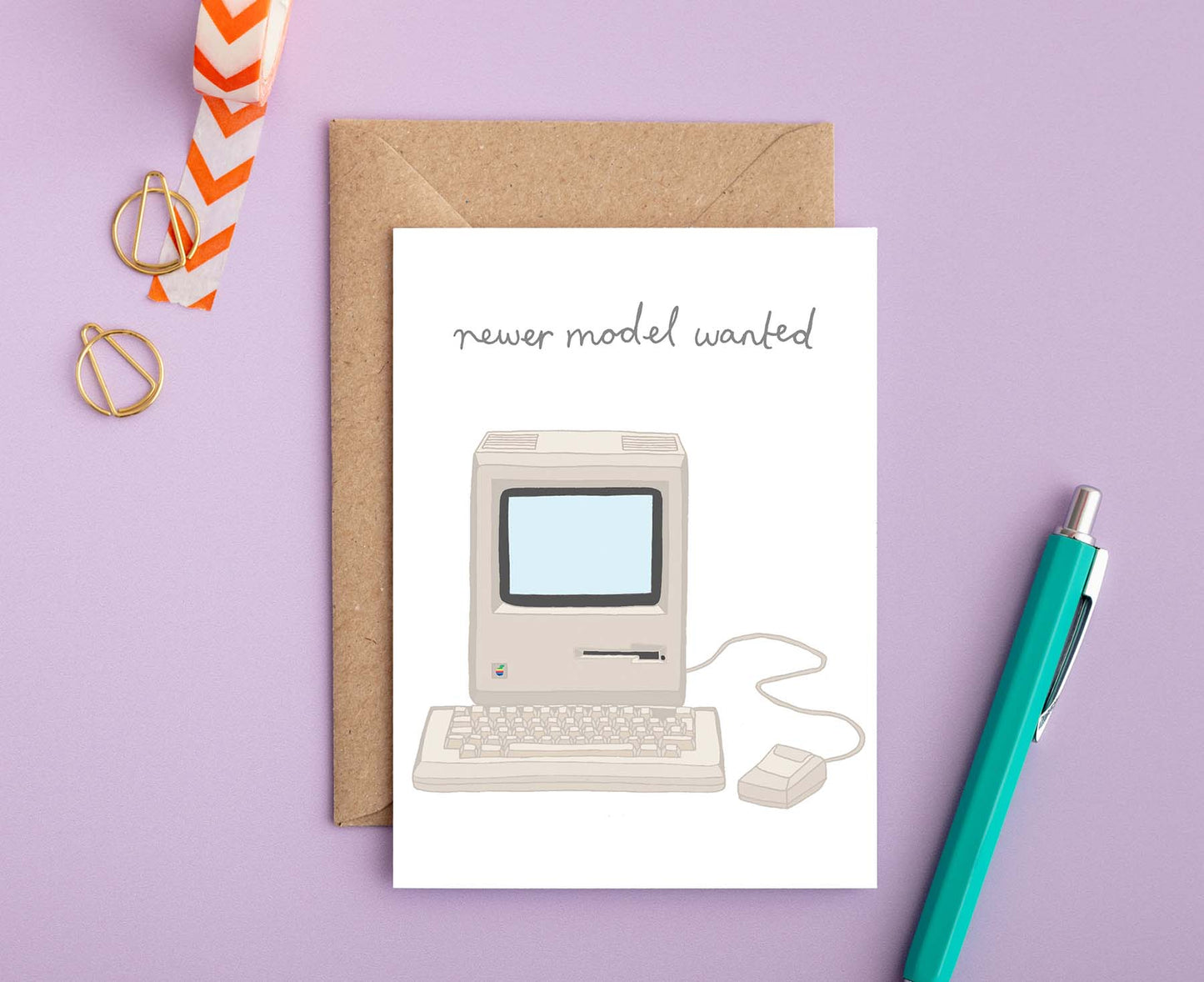 Newer Model Wanted Mac Classic Birthday Card