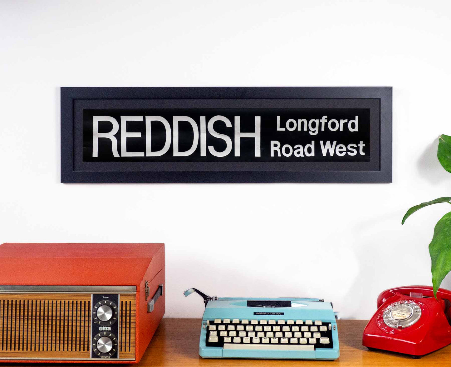 Reddish Longford Road West 1970s Framed Bus Blind