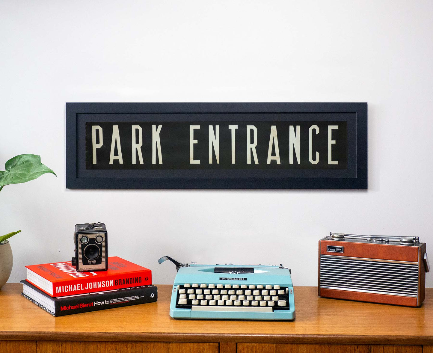 Park Entrance 1960s Framed Bus Blind