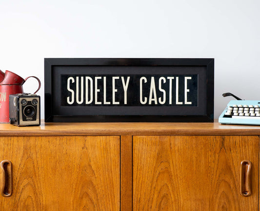 Sudeley Castle 1960s framed bus blind