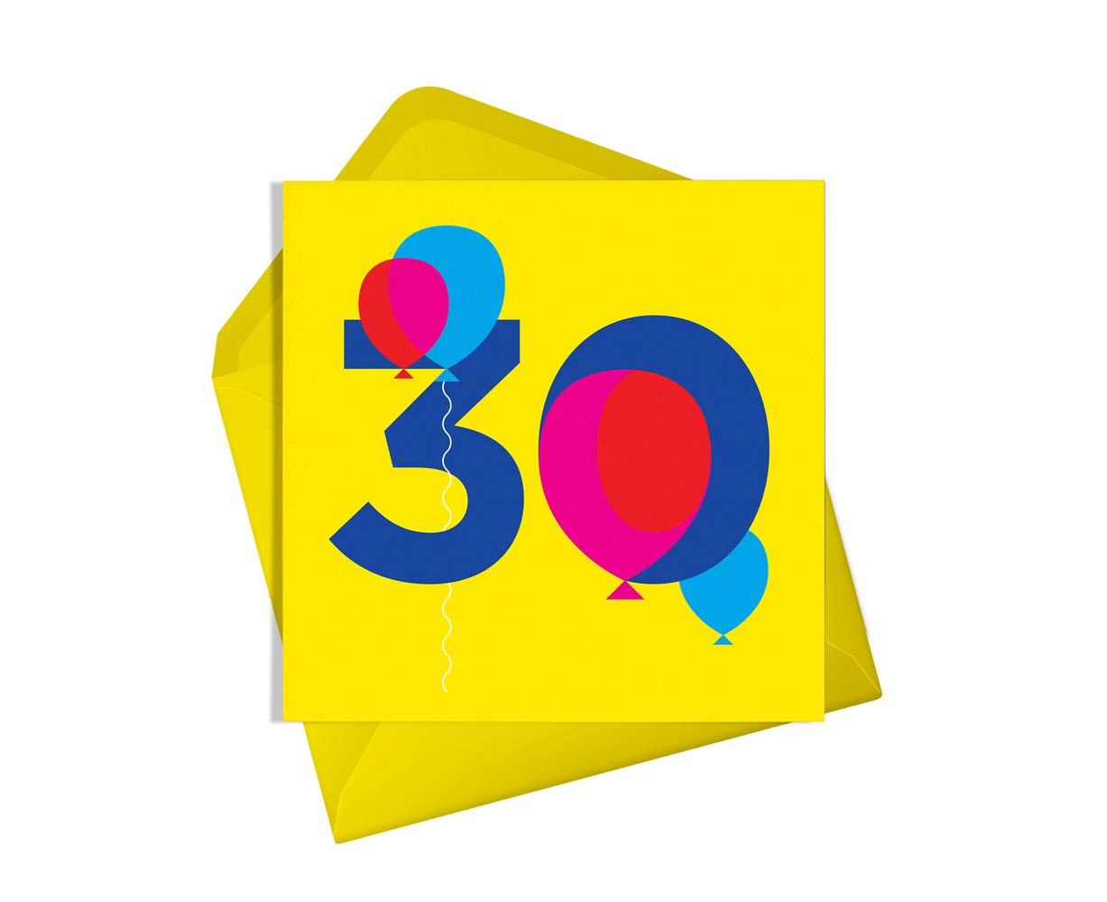 30th Birthday Balloons Card