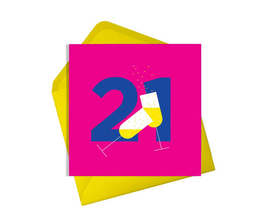 21st Birthday Cheers Card