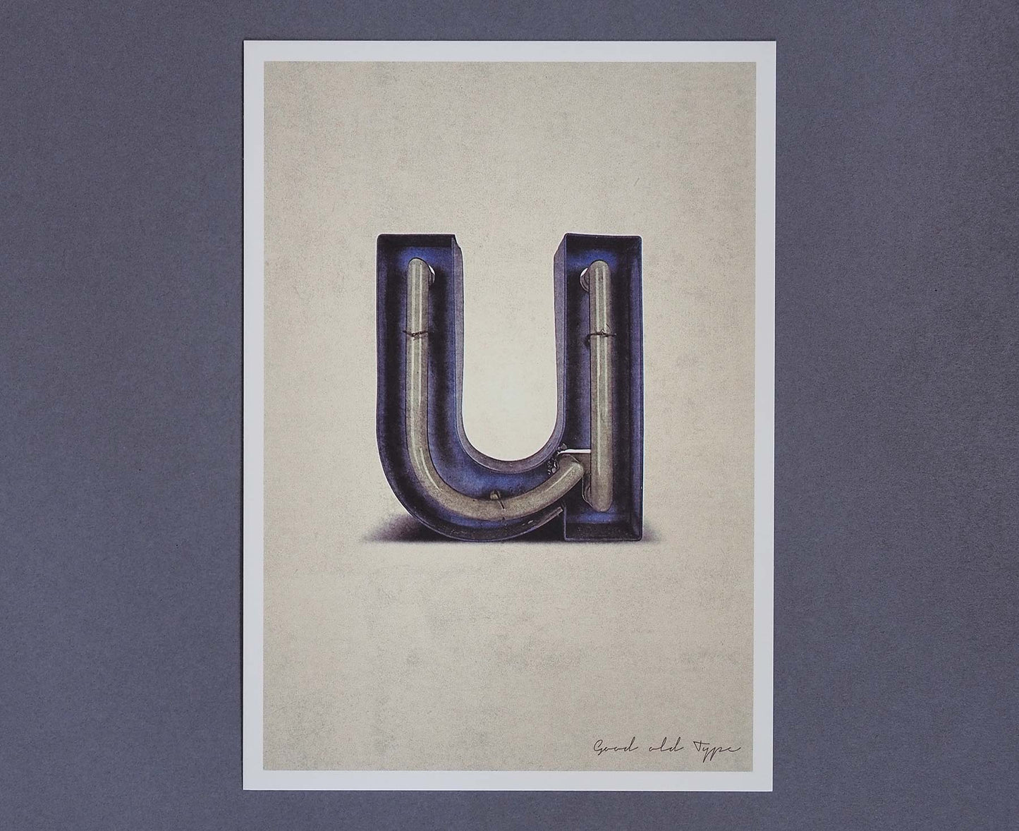 Letter U Salvaged Signage postcard