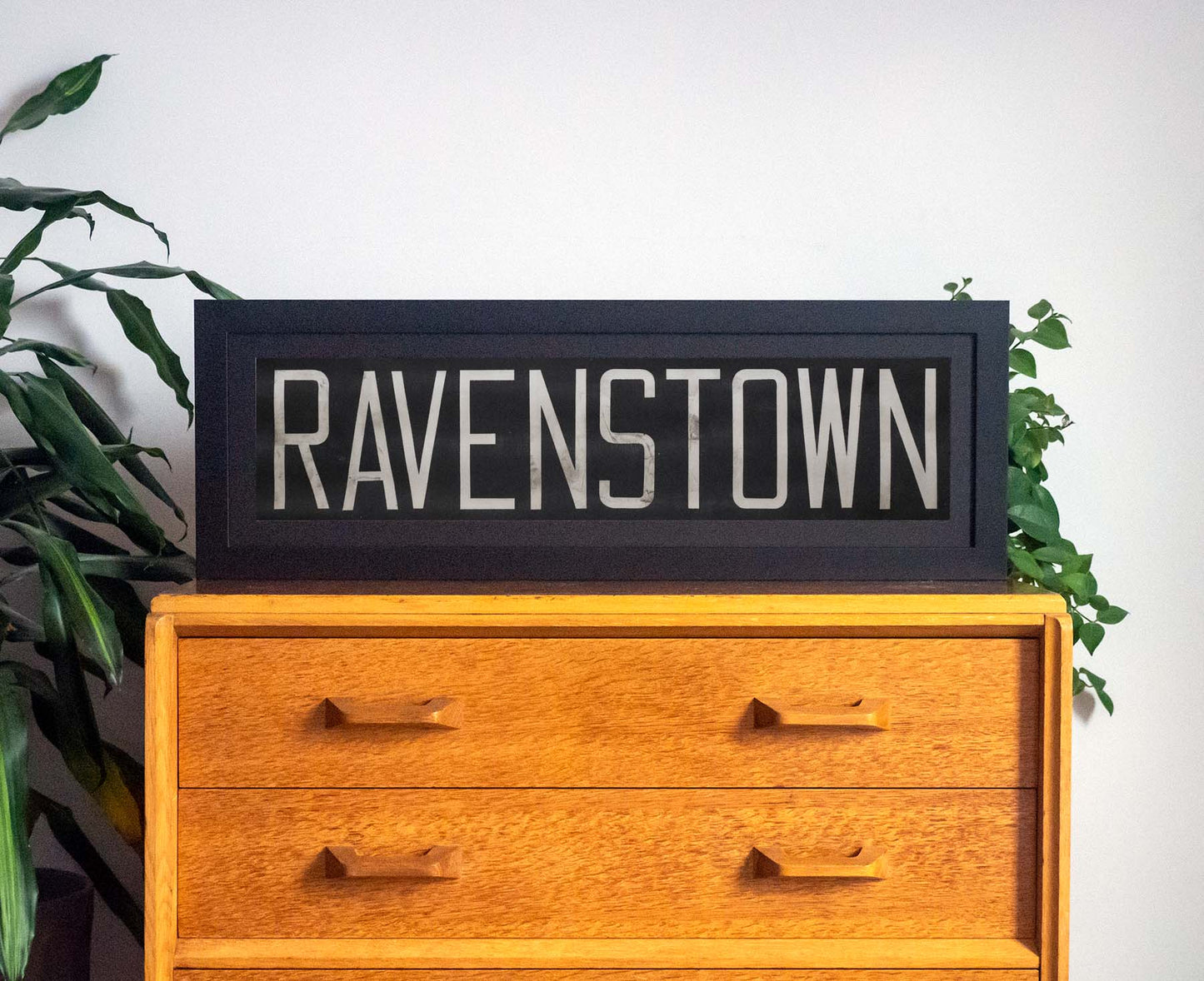 Ravenstown 1960s Framed Bus Blind