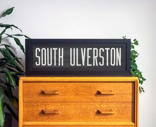 South Ulverston 1960s Framed Bus Blind