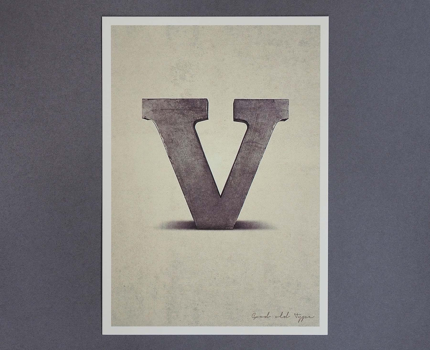 Letter V Salvaged Signage postcard