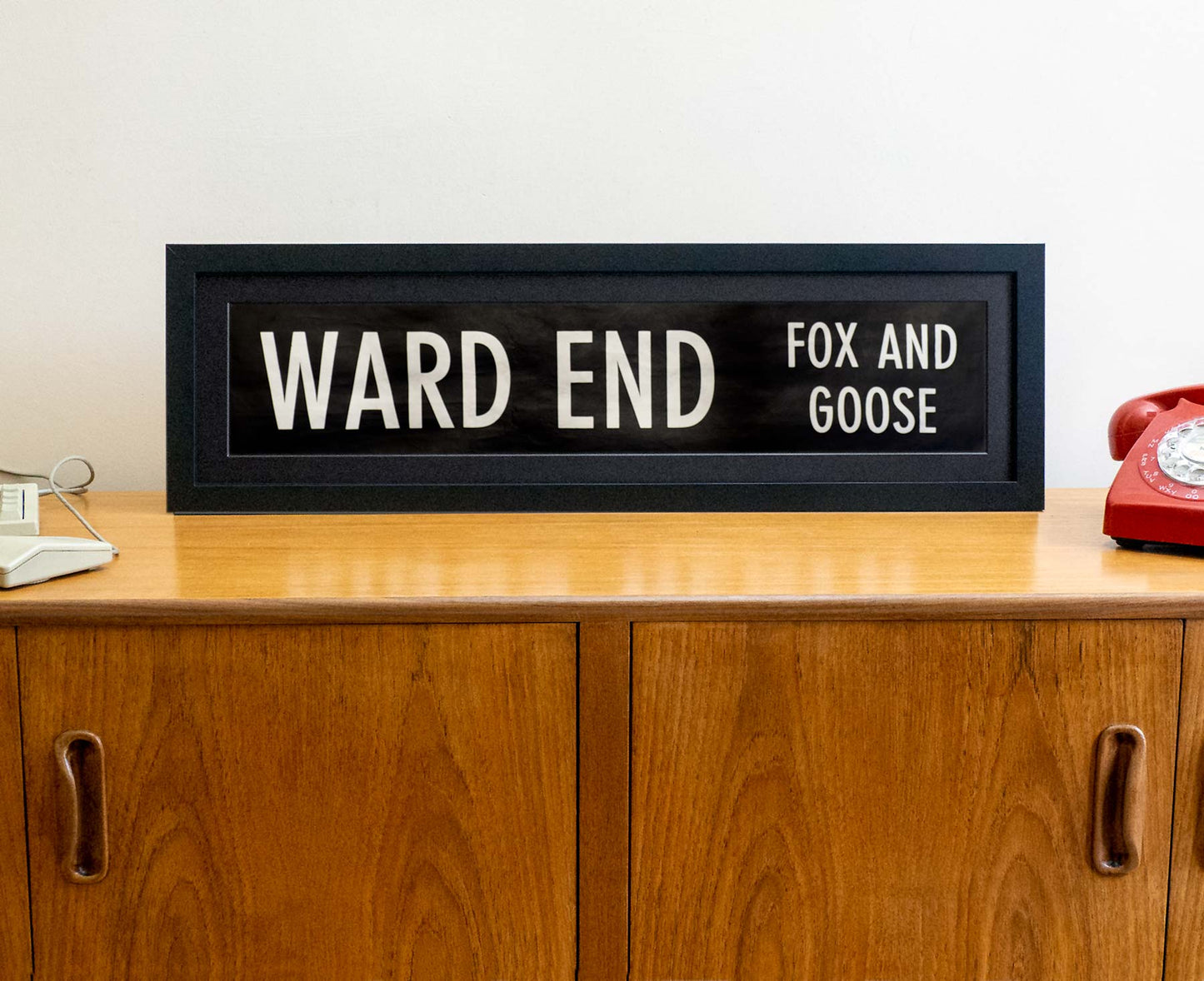 Ward End Fox and Goose 1980s framed original bus blind