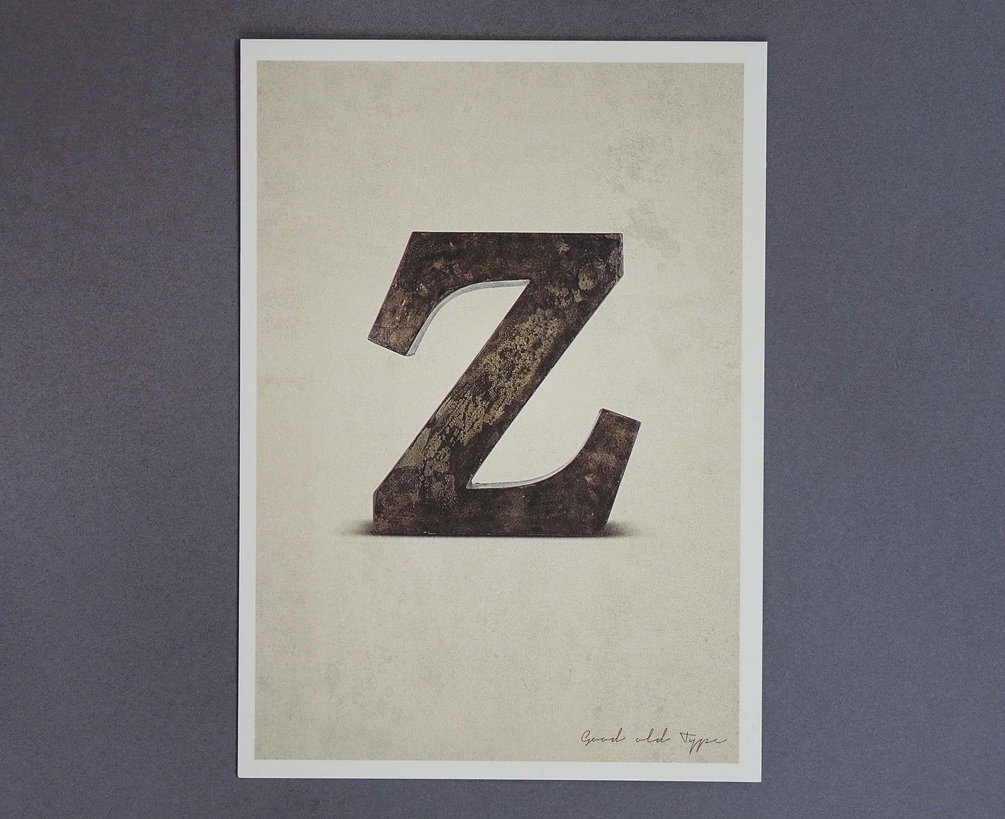 Letter Z Salvaged Signage postcard