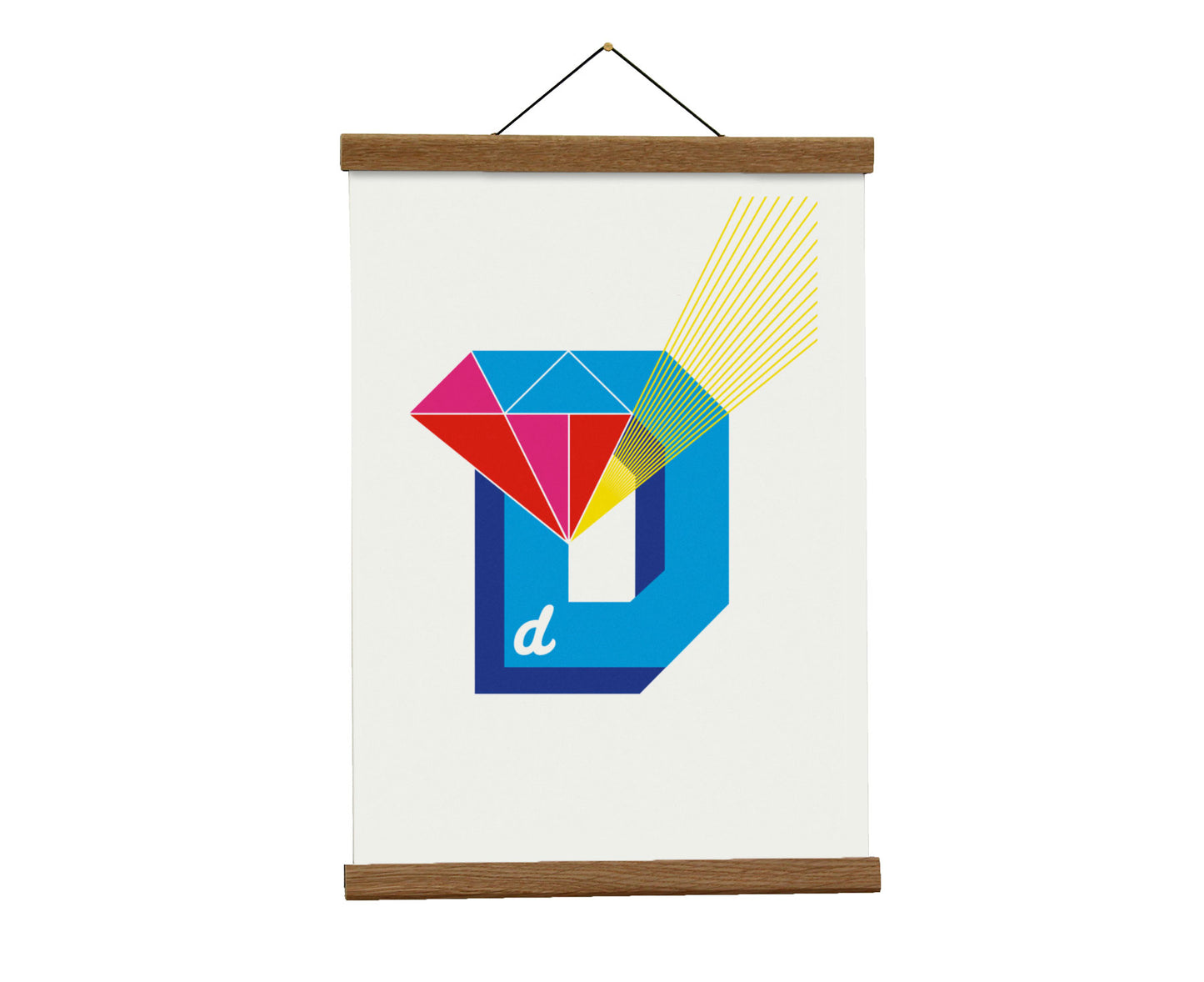 Letter D diamond print