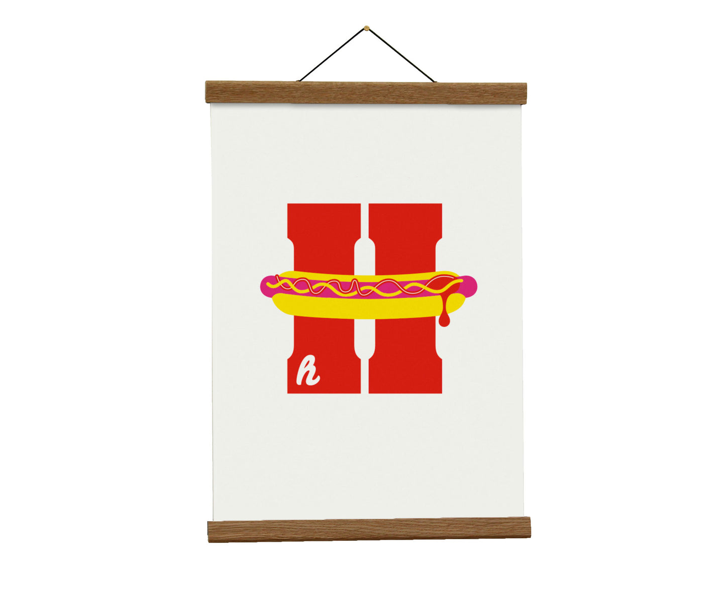 Letter H hotdog print