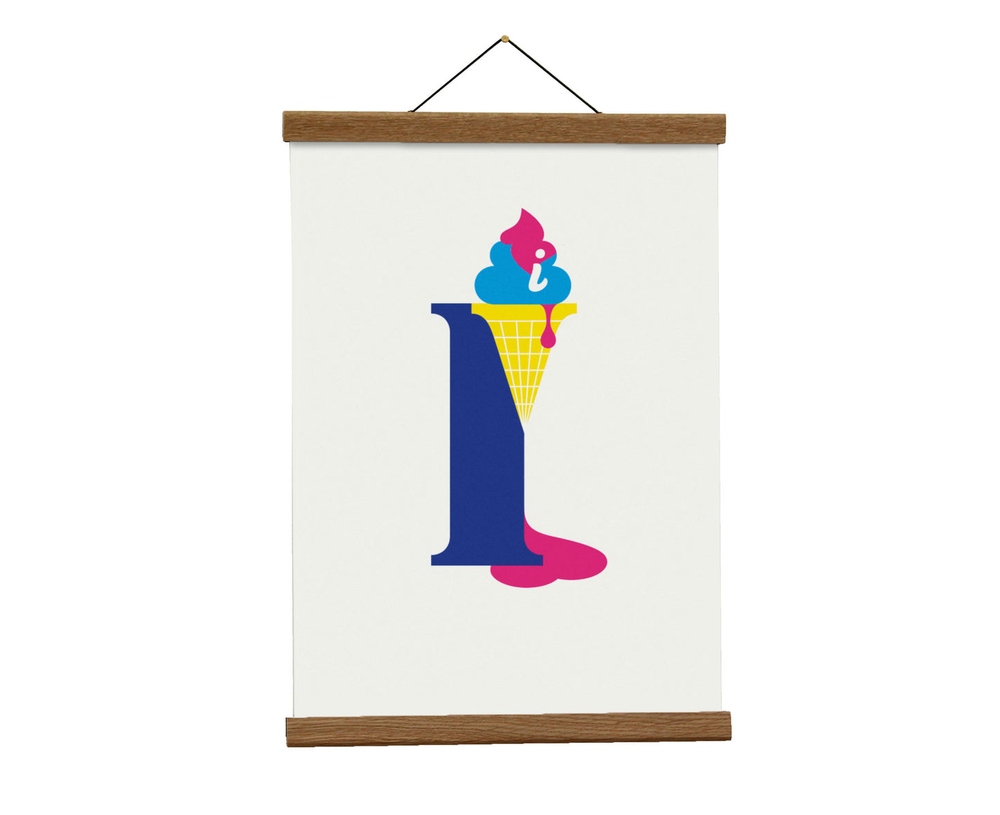 Letter I ice cream print