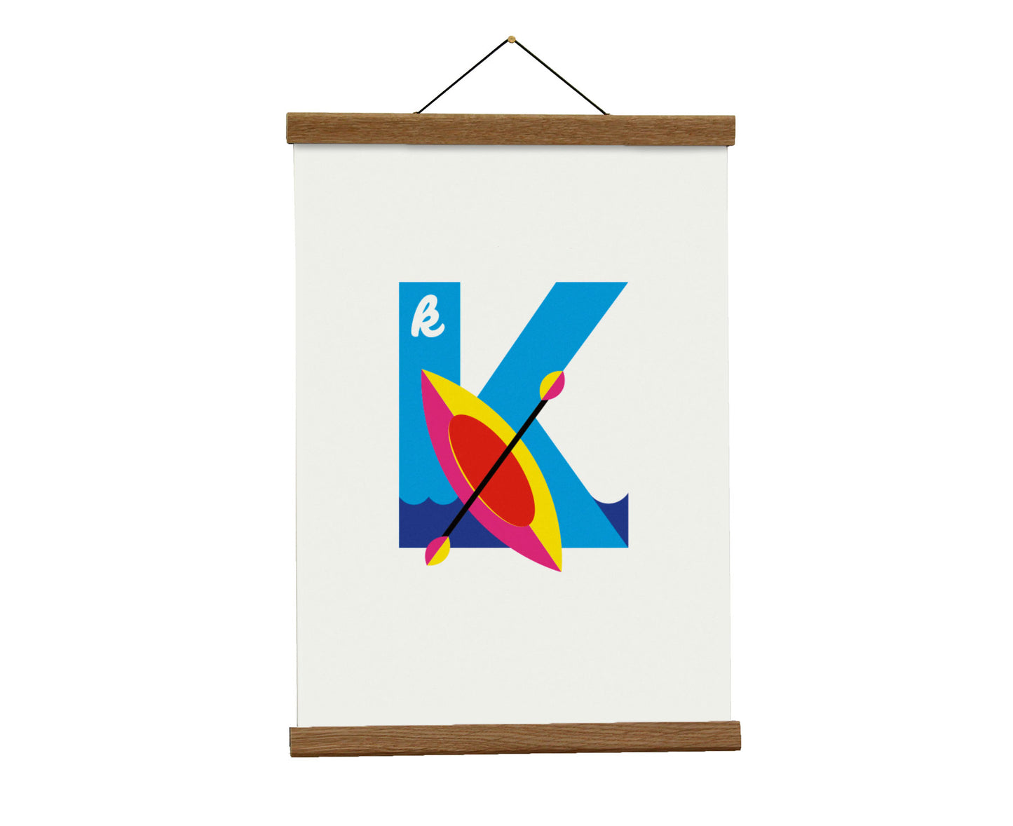 Letter K kayak print