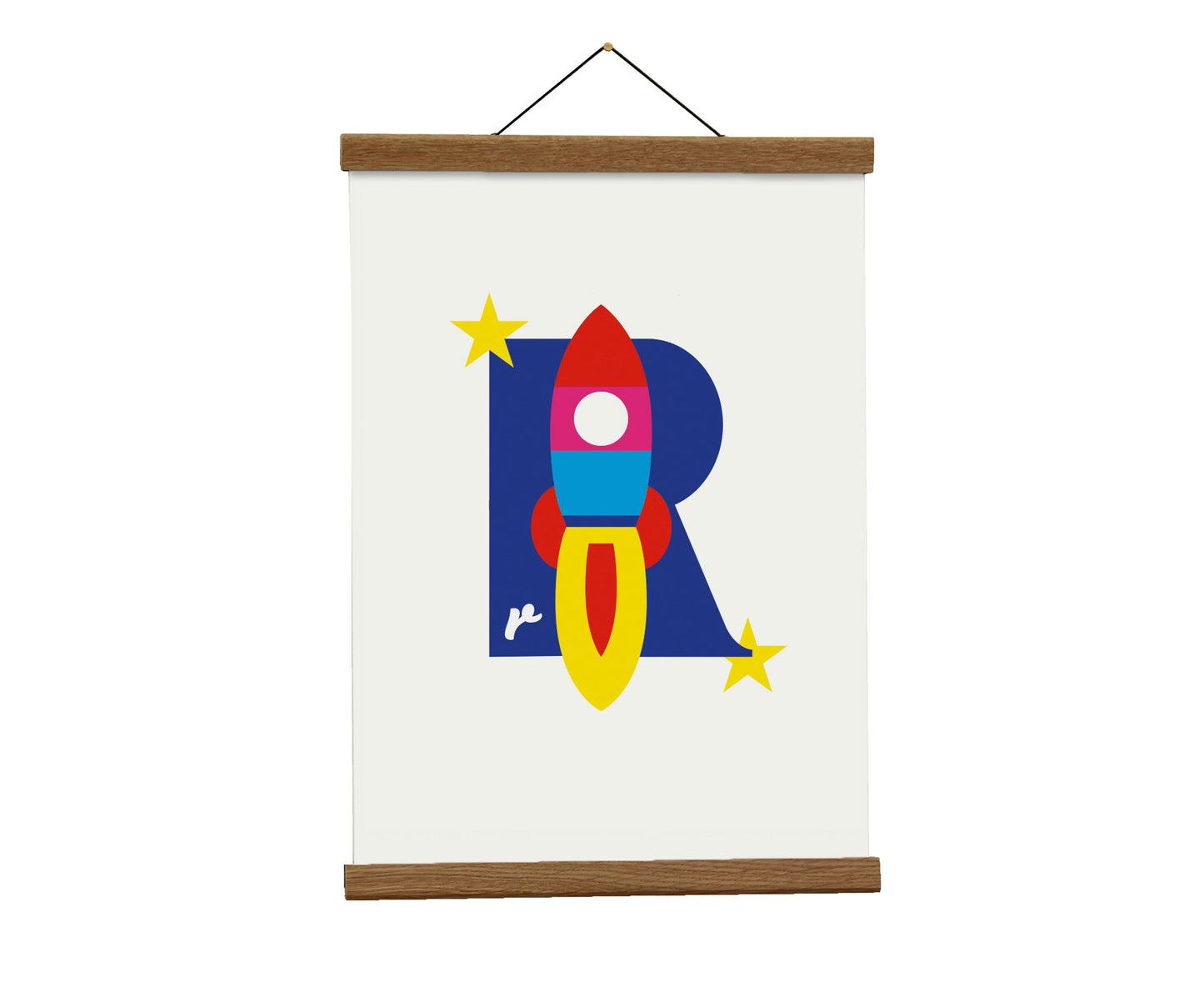 Letter R rocket print