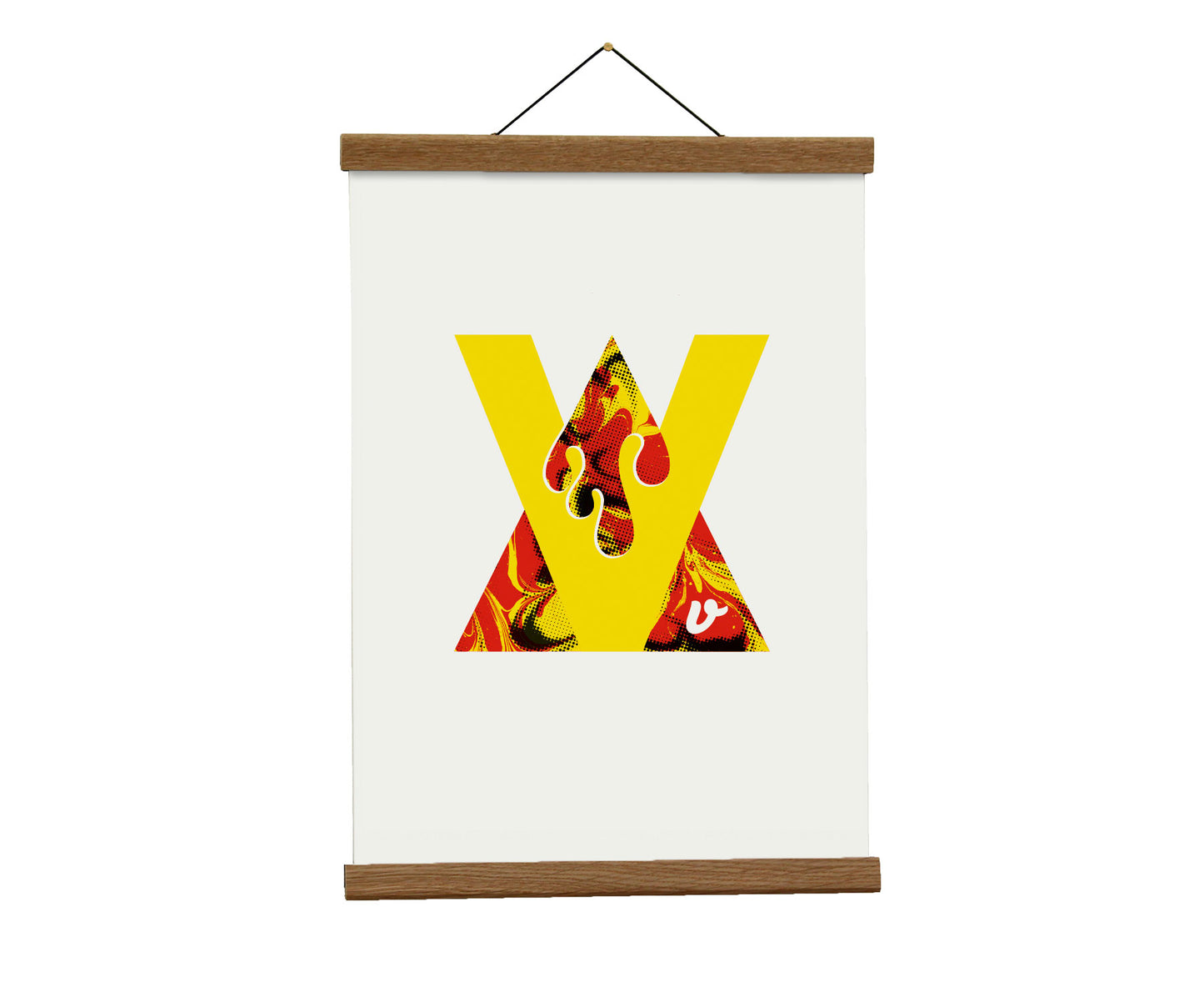 Letter V volcanic print