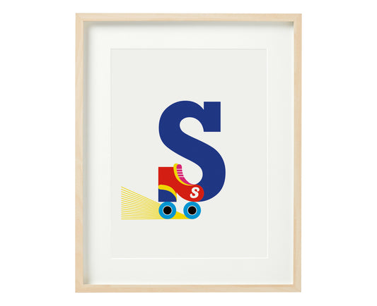 Letter S skater print