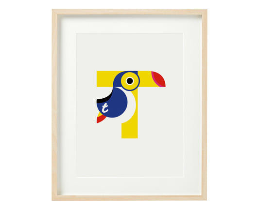 Letter T toucan print
