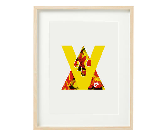 Letter V volcanic print
