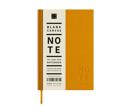 Blank Canvas Yellow A5 Hardback Lined Notebook