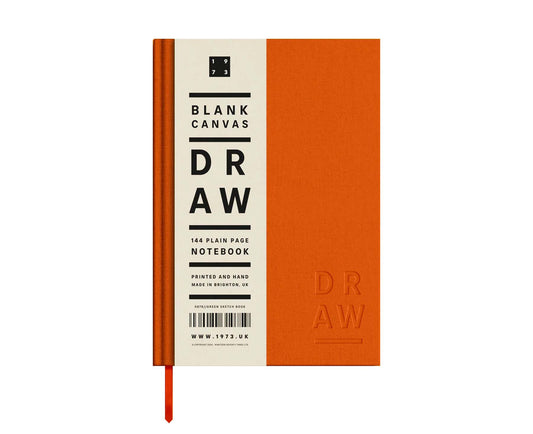 Blank Canvas Orange A5 Hardback Plain Notebook