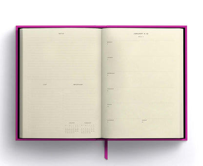 Blank Canvas Fuschia Pink 2025 Diary