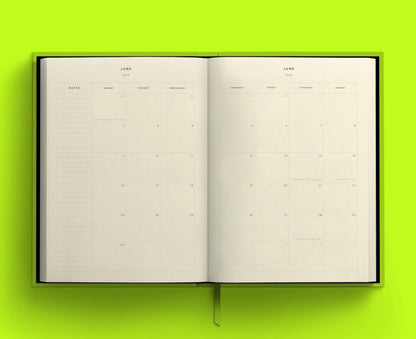 Blank Canvas Lime Green 2025 Diary