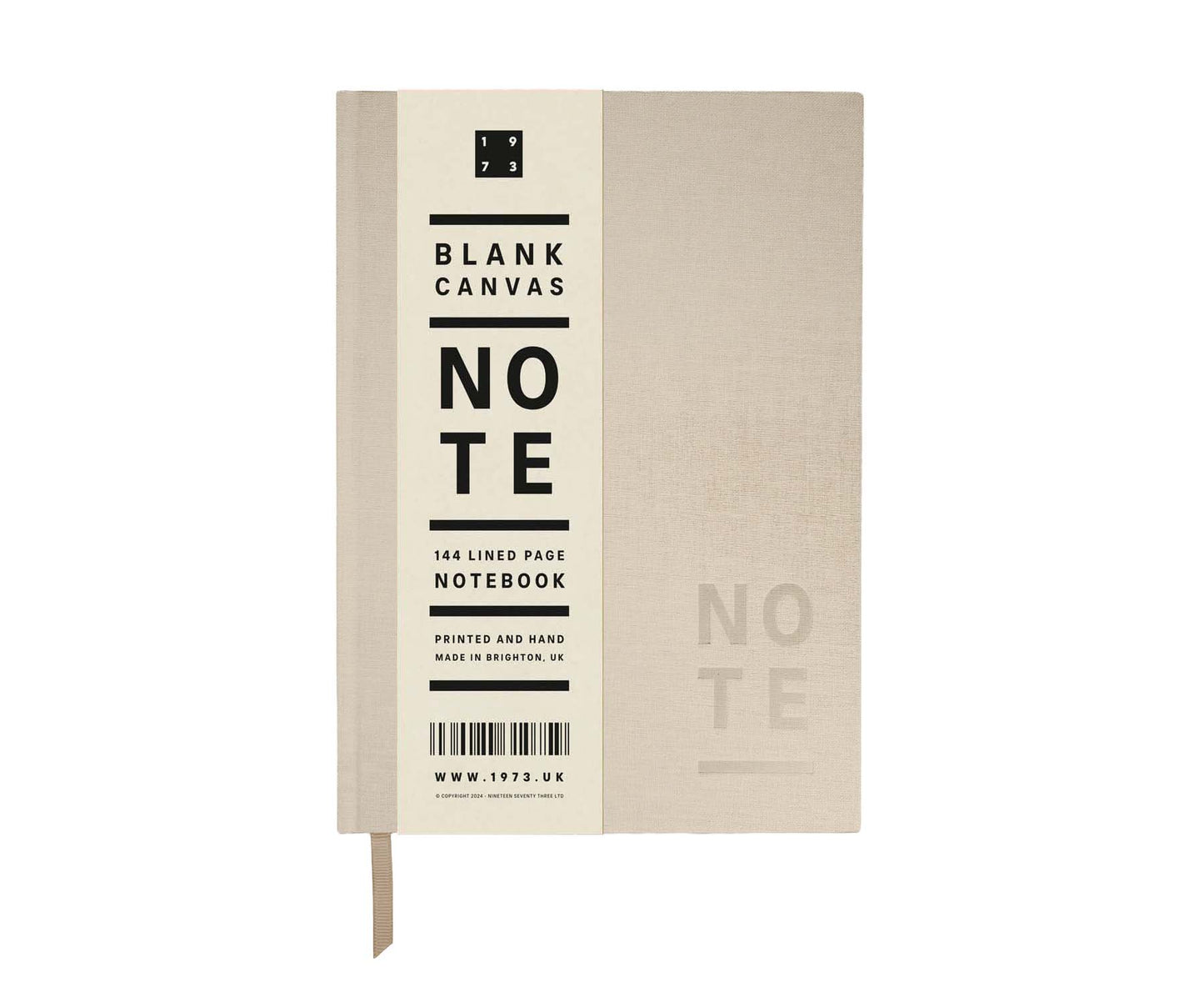 Blank Canvas Ivory A5 Hardback Lined Notebook