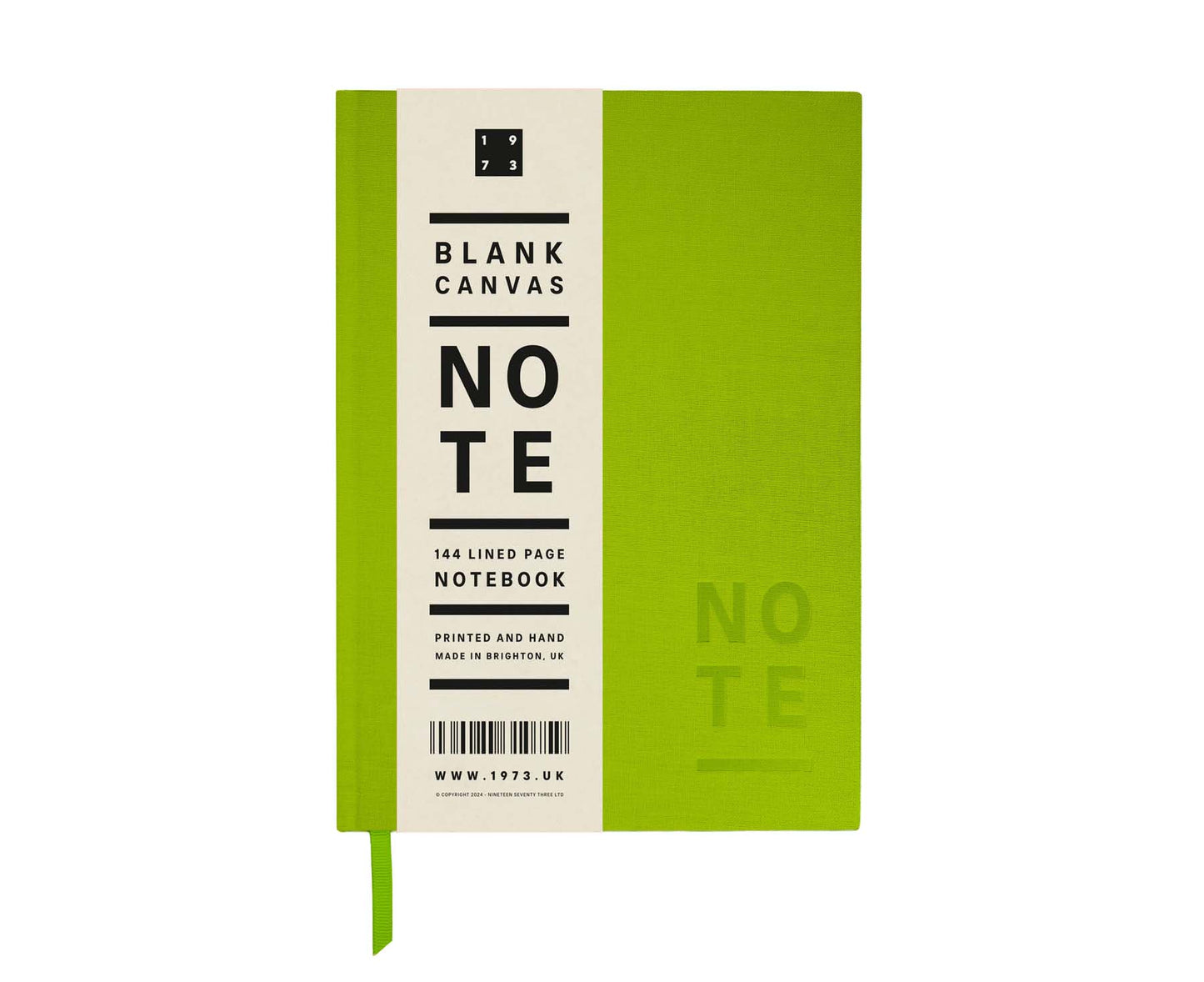 Blank Canvas Lime Green A5 Hardback Lined Notebook