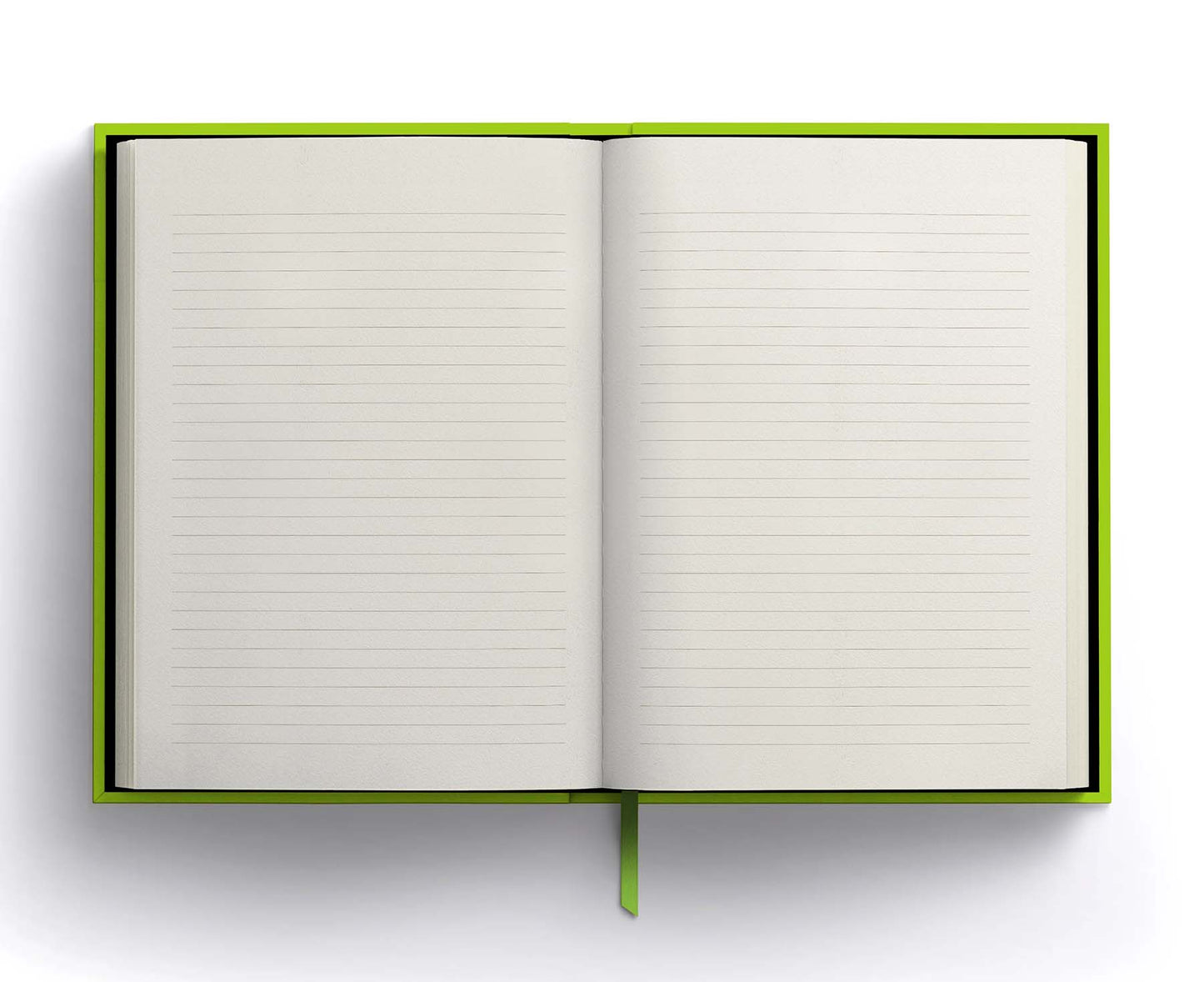 Blank Canvas Lime Green A5 Hardback Lined Notebook