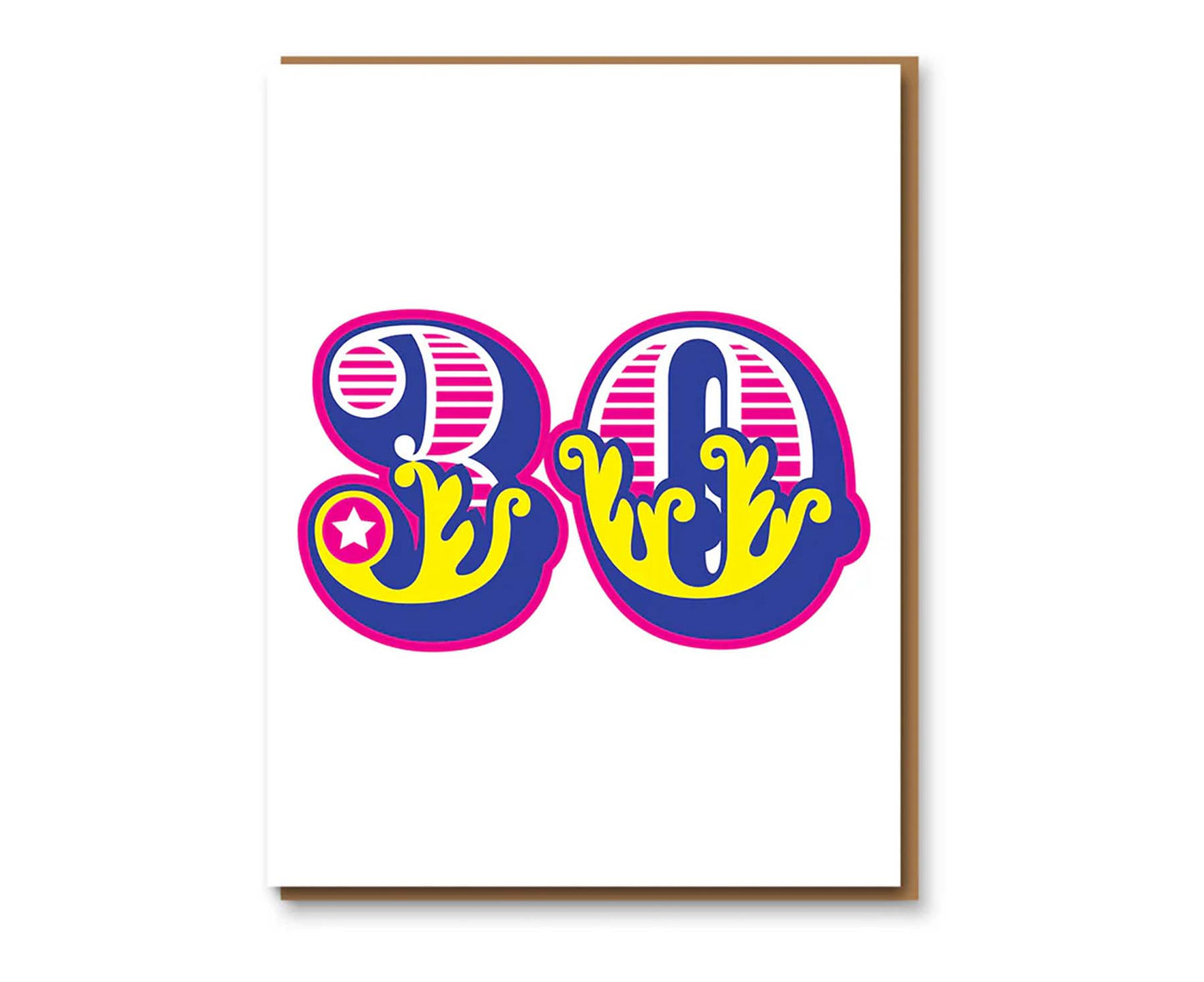 Circus Numbers 30th Letterpress Birthday Card