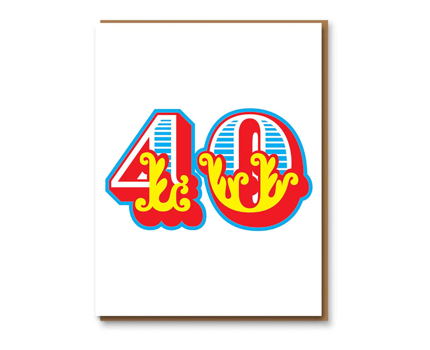 Circus Numbers 40th Letterpress Birthday Card