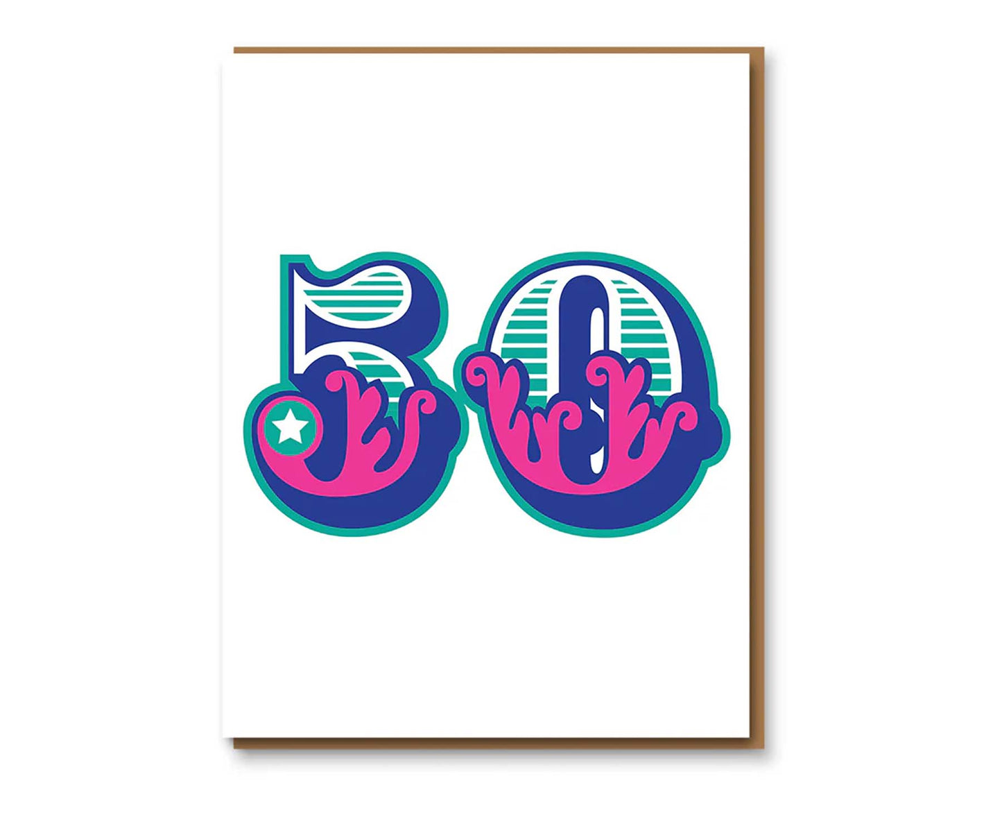 Circus Numbers 50th Letterpress Birthday Card