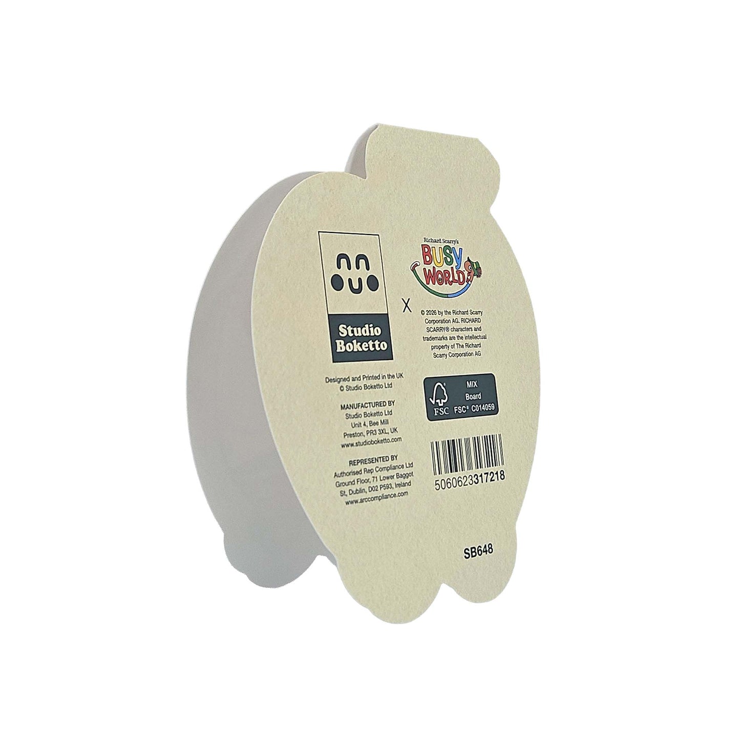 Lowly Worm Apple Car Richard Scarry Cutout Card