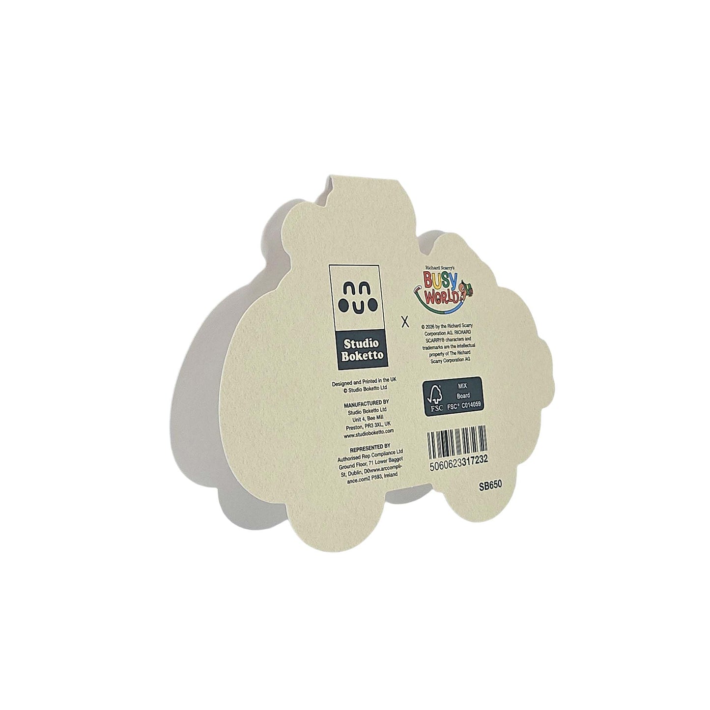 Pickle Party Pig Car Richard Scarry Cutout Card