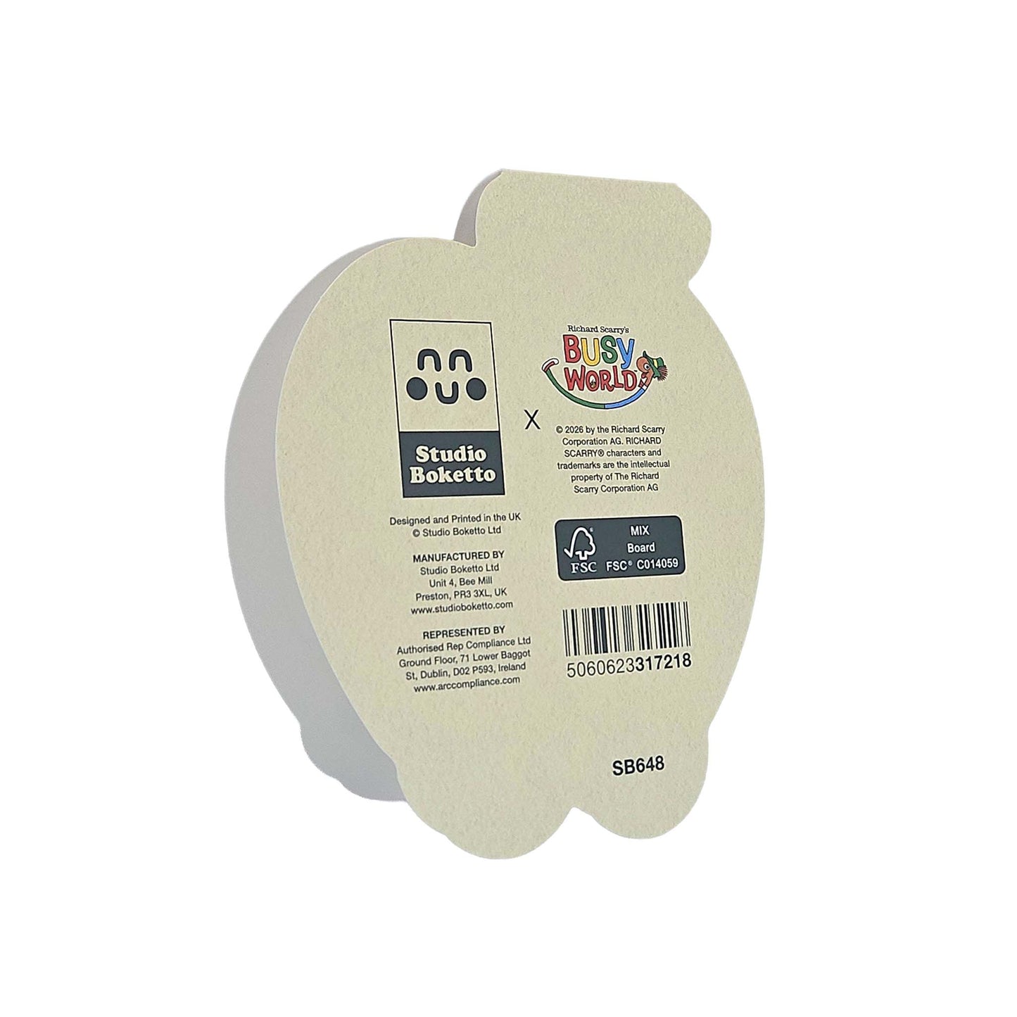Lowly Worm Apple Car Richard Scarry Cutout Card