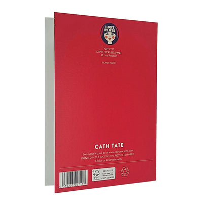 Don't Stop Believing Santa Gold Foiled Christmas Card
