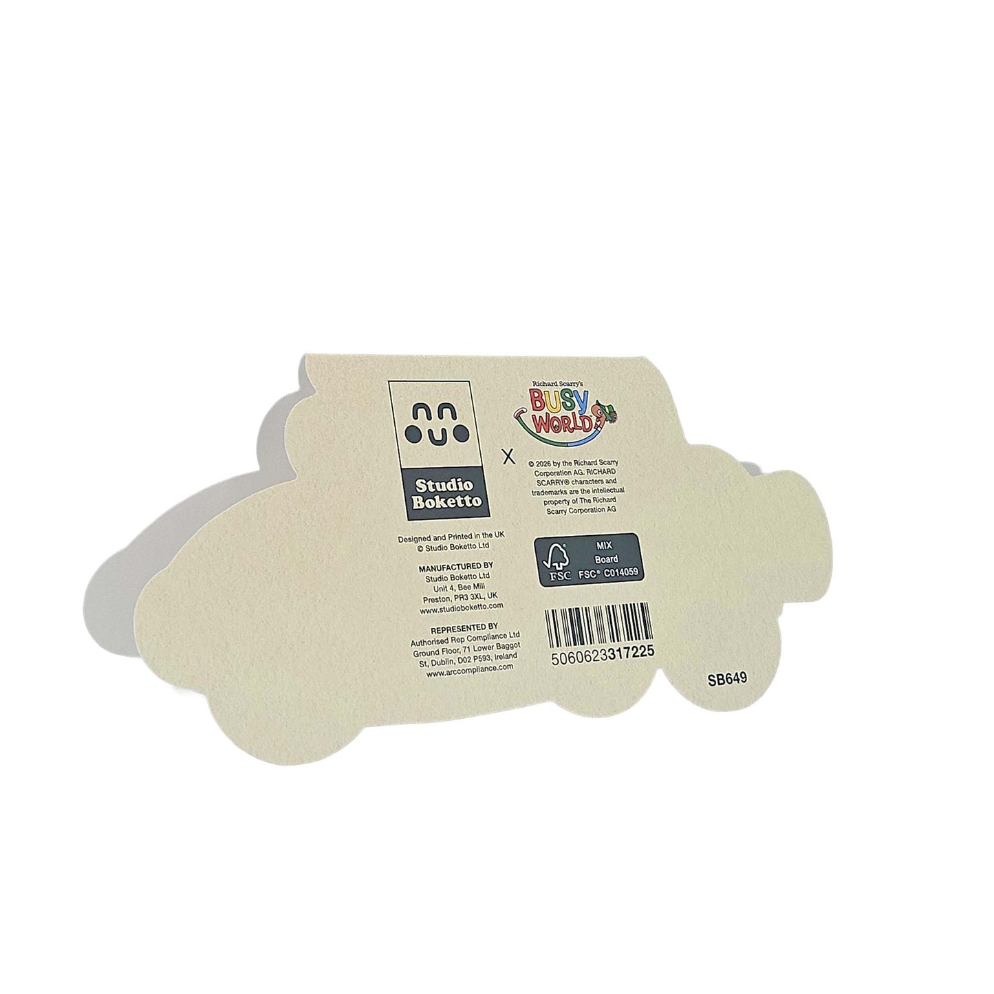 Corn on the Cob Pigs Car Richard Scarry Cutout Card