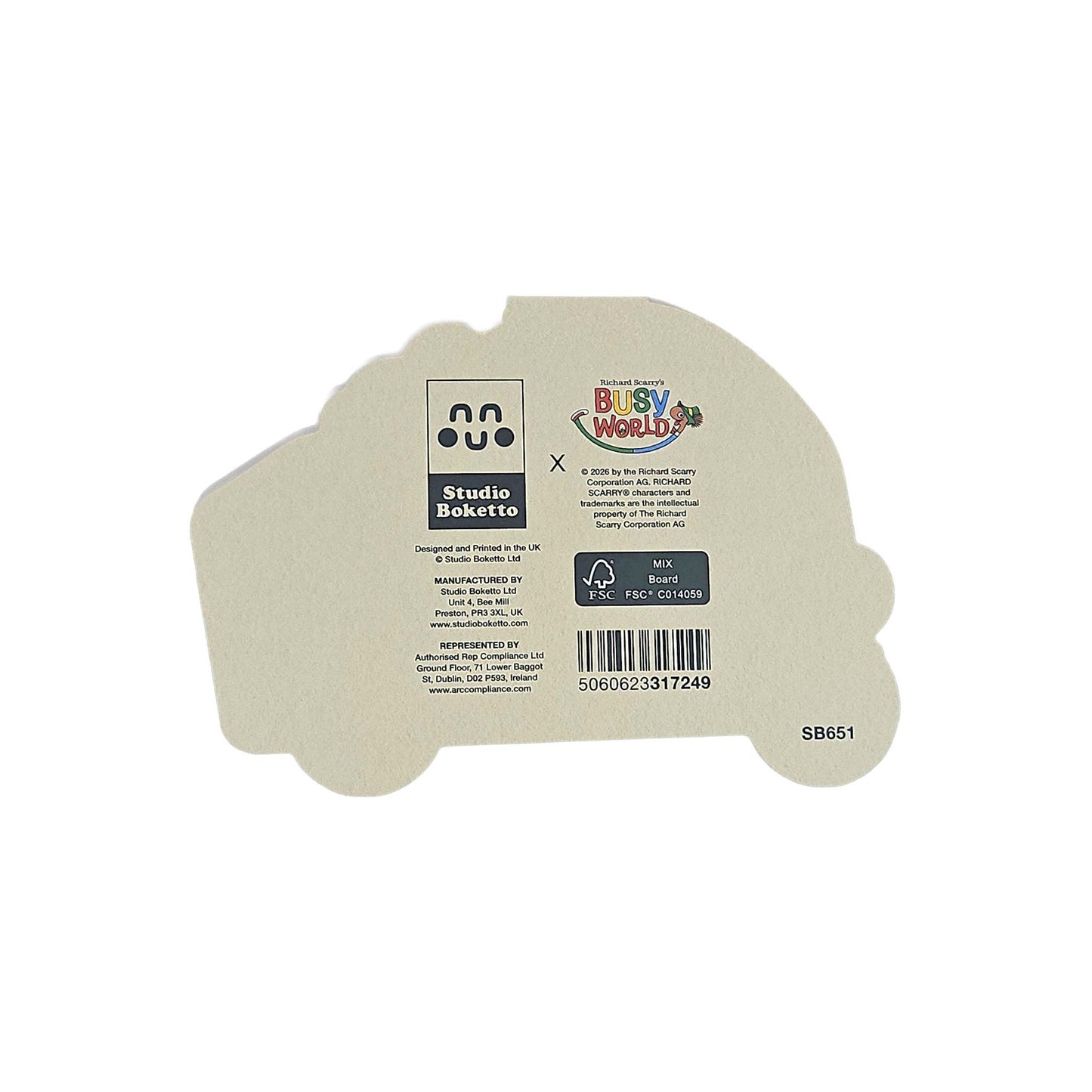 Cheese Mouse Car Richard Scarry Cutout Card